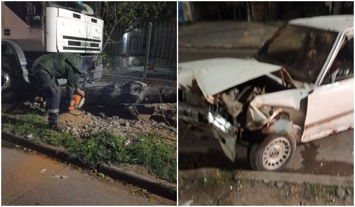 Violento choque entre un camión y un auto en Temperley de milagro no