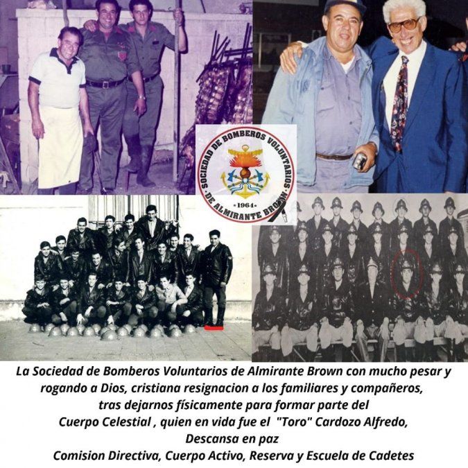 El posteo de los Bomberos Voluntarios de Almirante Brown para despedir a su primer integrante.