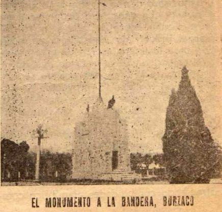Imagen antigua del Monumento a la Bandera de Burzaco.
