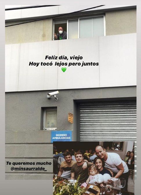 El hijo de Mart&iacute;n Insaurralde se acerc&oacute;&nbsp;al Hospital Llavallol por el D&iacute;a del Padre. El intendente lo salud&oacute; desde la ventana.