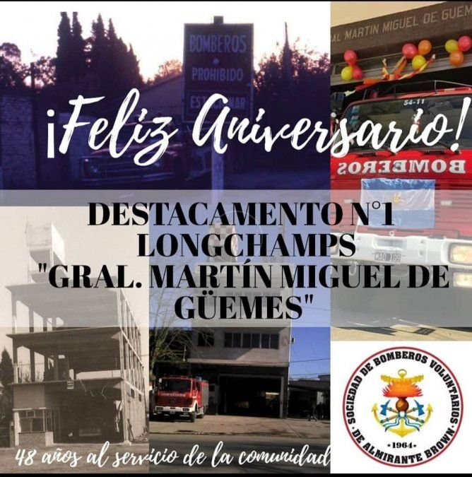 El Destacamento de los Bomberos Voluntarios de Longchamps celebr&oacute; su 48&deg; aniversario.
