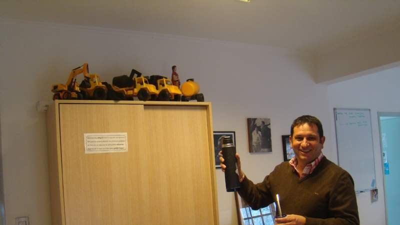 Chapu Barralle en 2015 en su oficina de la ANSES de Alejandro Korn.&nbsp;