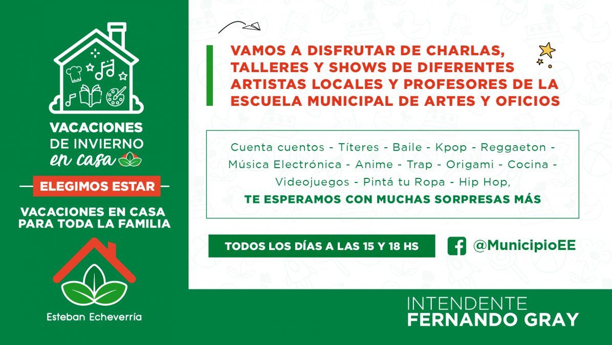 Vacaciones de invierno.&nbsp;La propuesta del Municipio para pasar el receso en casa.