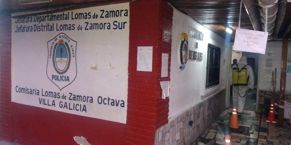 Activación del protocolo de coronavirus en la Comisaría 8ª de Lomas de Zamora.