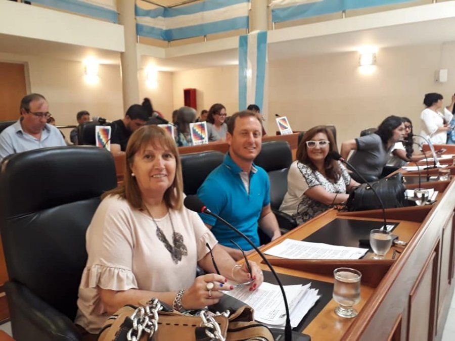 Graciela Biscaldi en su banca del Concejo Deliberante de San Vicente. El lunes le diagnosticaron coronavirus.