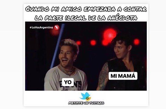Uno de los memes de la reacción de Ricky en La Voz Argentina.
