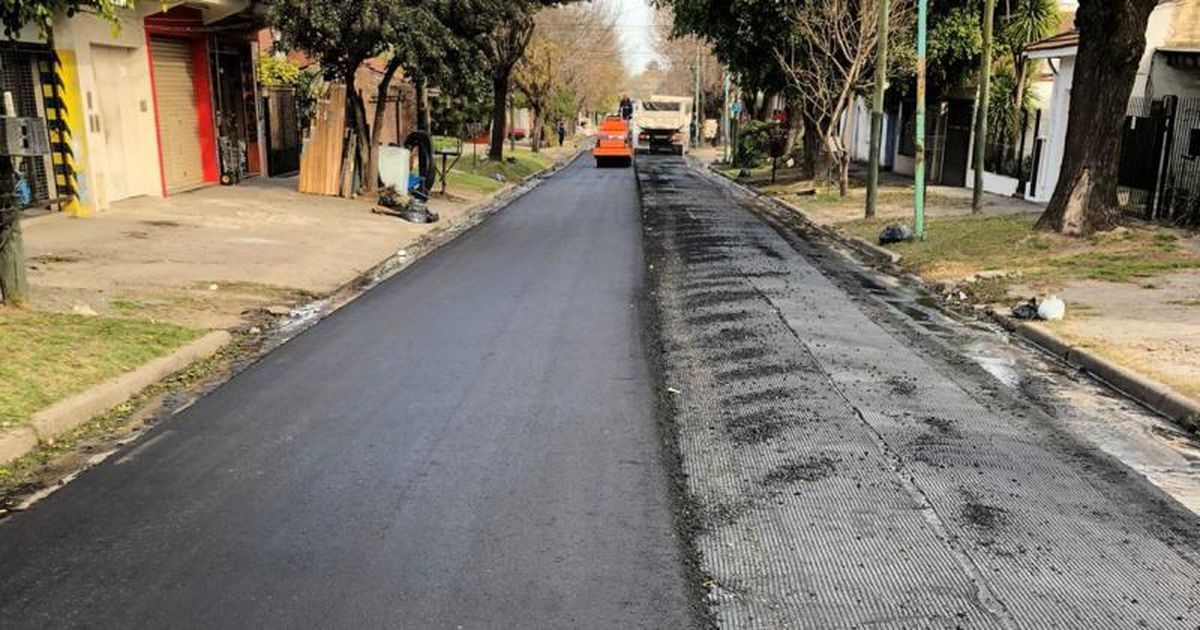 Las obras de repavimentación llevadas a cabo en la calle Melber, en Llavallol
