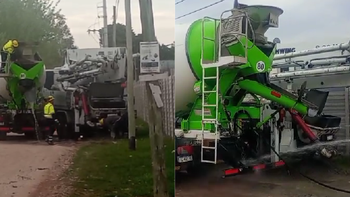 Canning: hormigonera descargó desechos de cemento en plena calle Maipú