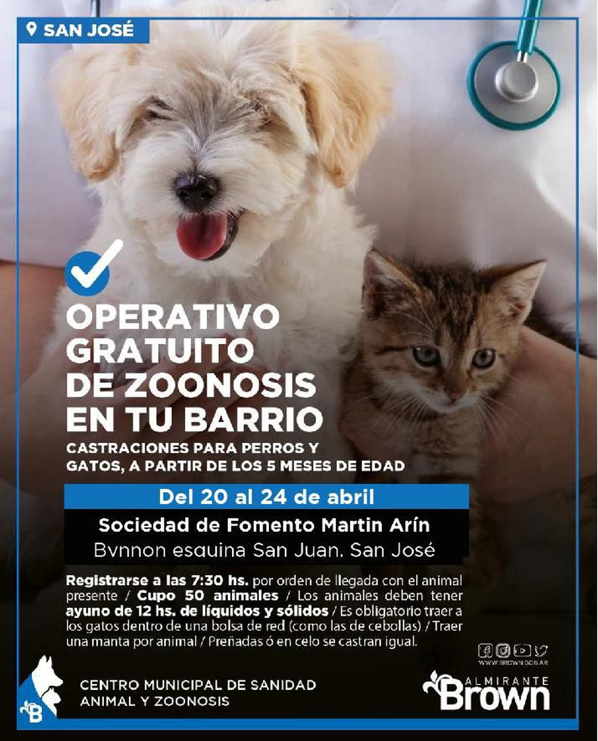 Flyer difundido por la Municipalidad de Almirante Brown.&nbsp;