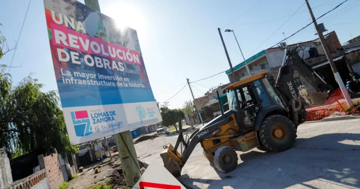 Las obras de pavimentación en Lomas de Zamora.