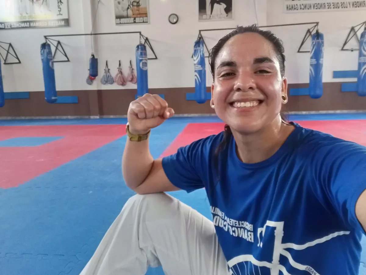 Mailén se consagró campeona en la categoría lucha individual. 