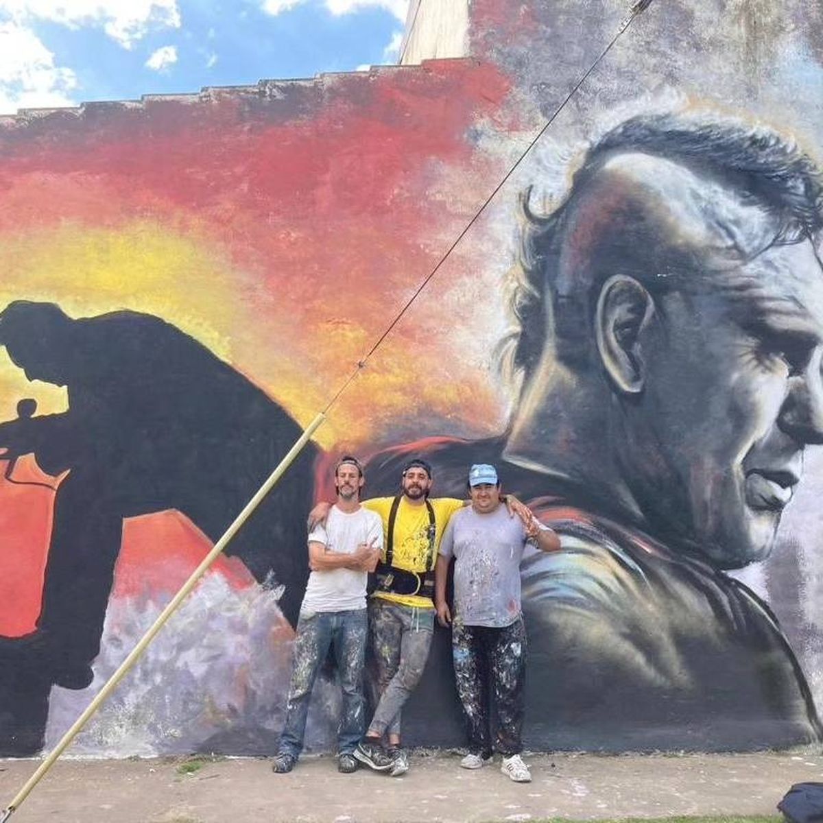Uno de los murales de Ricardo Iorio en Almirante Brown.