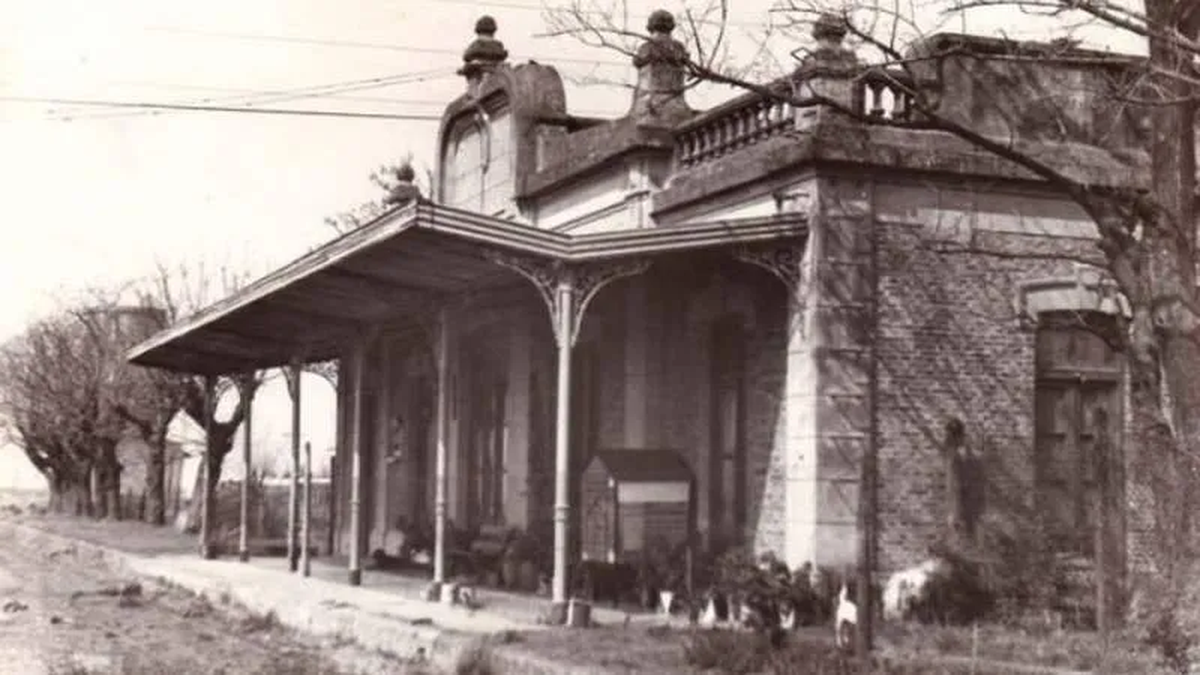 La estación Canning mientras funcionaba el ferrocarril. 