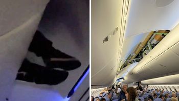 Turbulencias extremas en un vuelo a Uruguay: un pasajero quedó clavado en el techo del avión