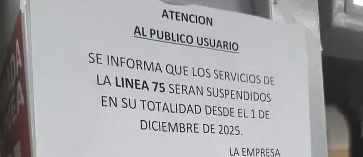 Comunicado de la línea 75. Comunicado de la línea 75.