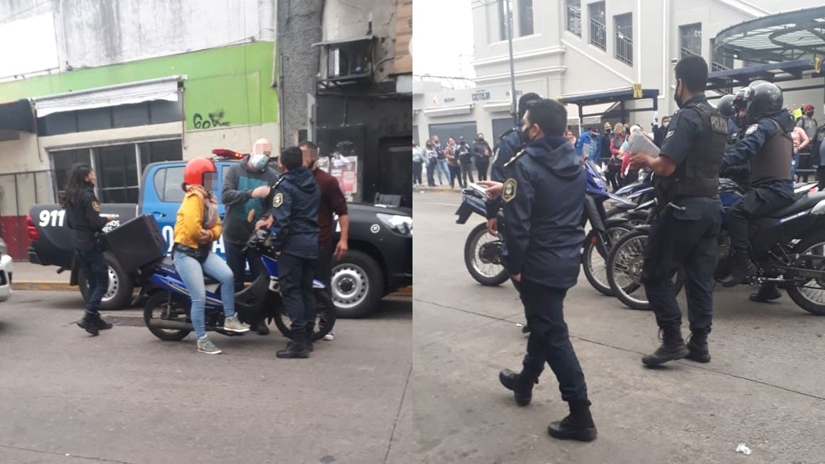 La mujer interceptada por la Policía y el despliegue policial en Lomas de Zamora.