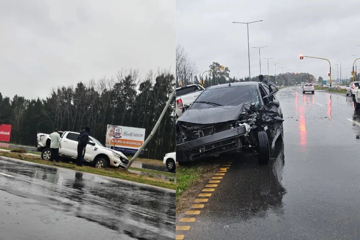 Los vehículos afectados por el accidente en Canning. 