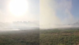 esteban echeverria: amplio operativo de bomberos para controlar un incendio de pastizales