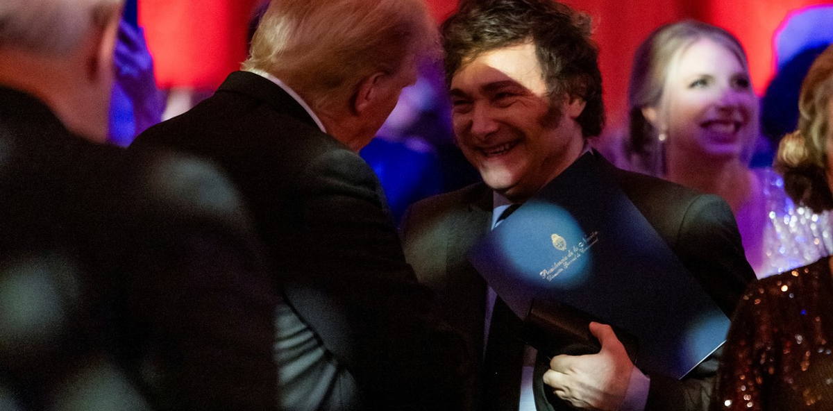 Donald Trump y Javier Milei durante su encuentro en Estados Unidos.&nbsp;