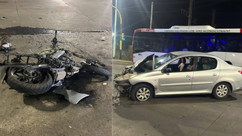 Choque entre una moto y un auto en El Jagüel: tres heridos