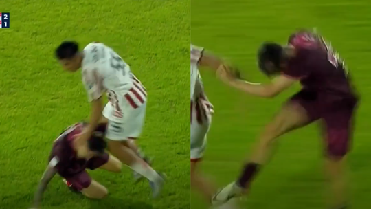 Cuatro expulsiones, peleas en la cancha y una terrible patada que se hizo viral en la eliminación de Lanús