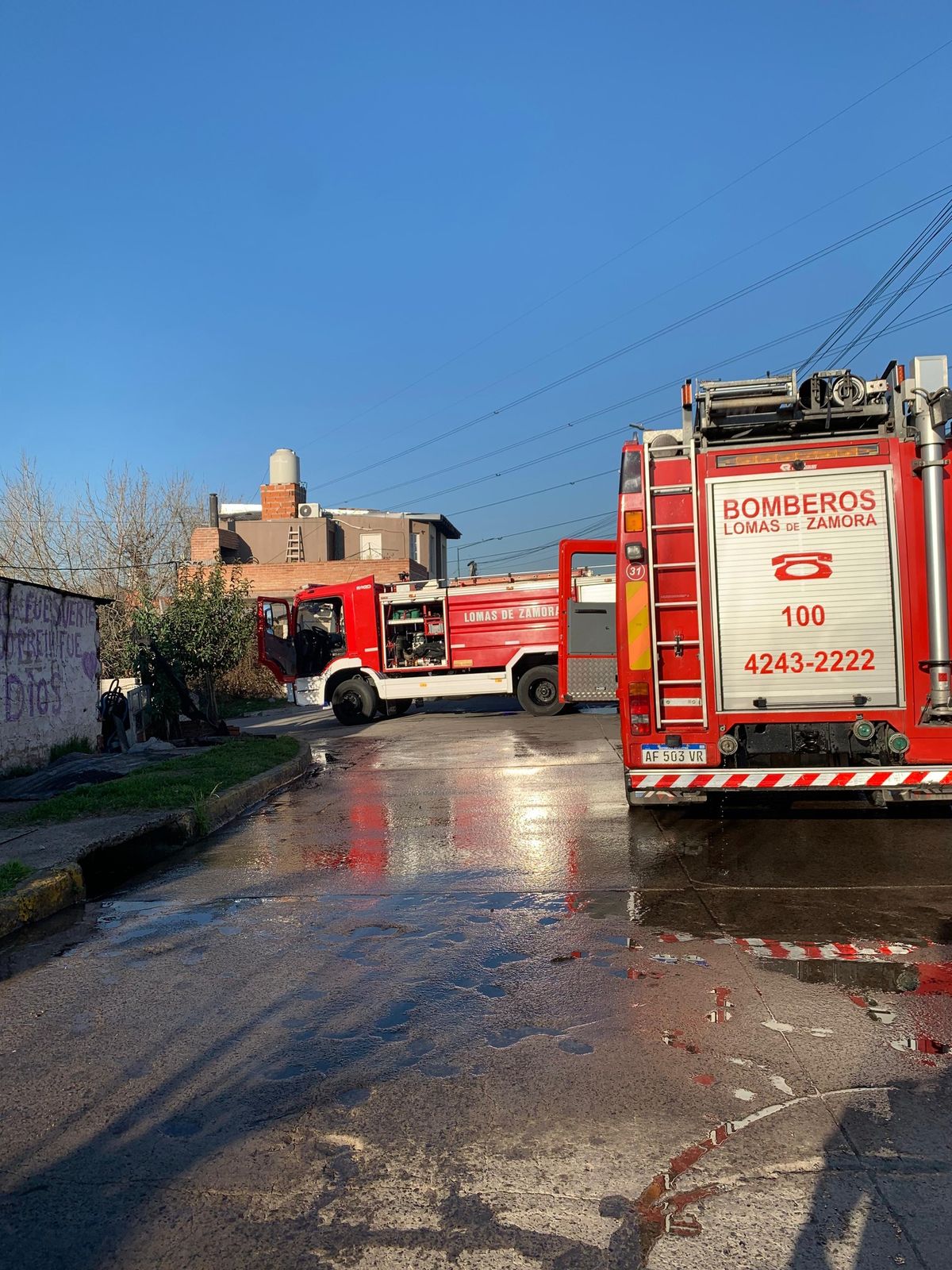 El operativo hídrico se extendió por dos horas.