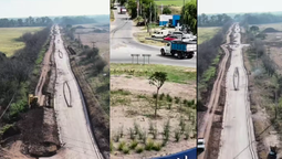 ezeiza: avanza la pavimentacion de la ruta en camino real