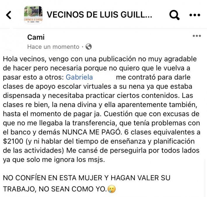 Luis Guill&oacute;n: un reclamo en un grupo de Facebook se hizo viral en Twitter