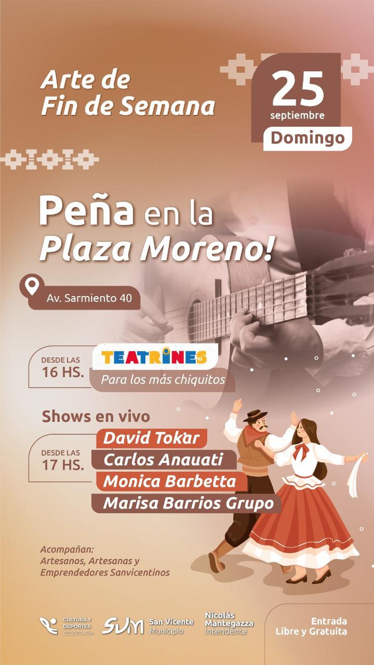Flyer del evento organizado por la municipalidad de San Vicente.
