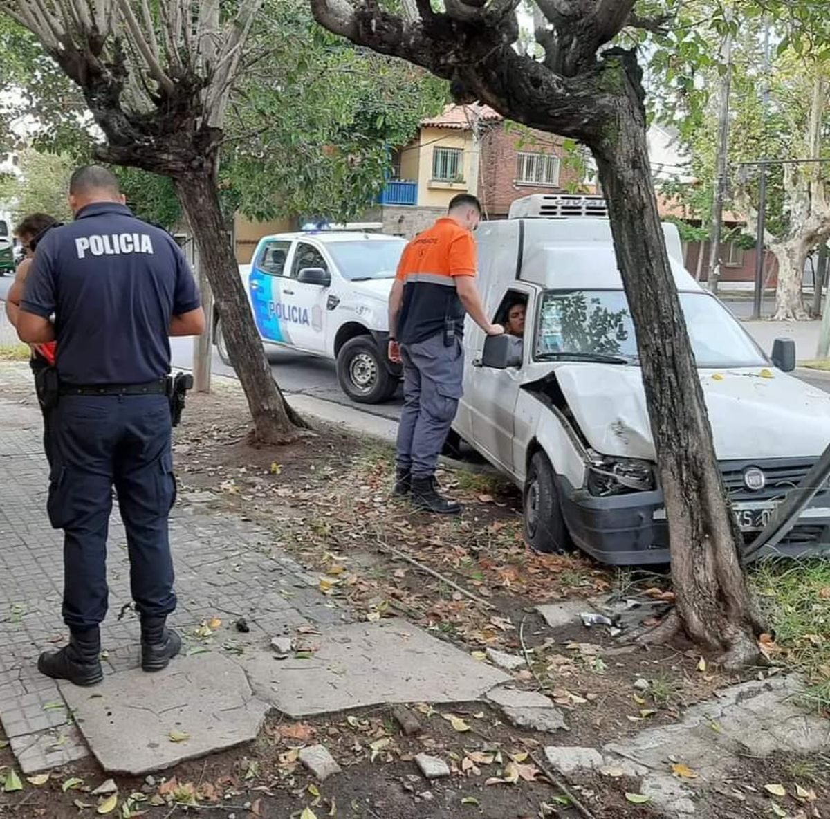 Una camioneta se estrelló contra un árbol en Lanús: hubo dos heridos