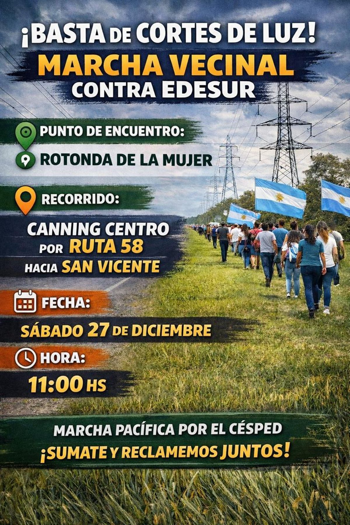 La protesta de los vecinos de countries de Canning y San Vicente se realizará este sábado. 