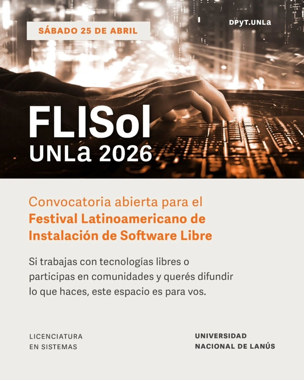 La convocatoria al festival por parte de la Universidad de Lanús. La convocatoria al festival por parte de la Universidad de Lanús.