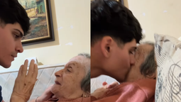 la emotiva despedida de un nieto con su abuela y la promesa de volverse a ver si dios me da vida
