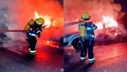 almirante brown: incendio de un auto genero preocupacion en claypole