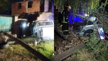 Almirante Brown: patrullero chocó el frente de una casa en una persecución policial