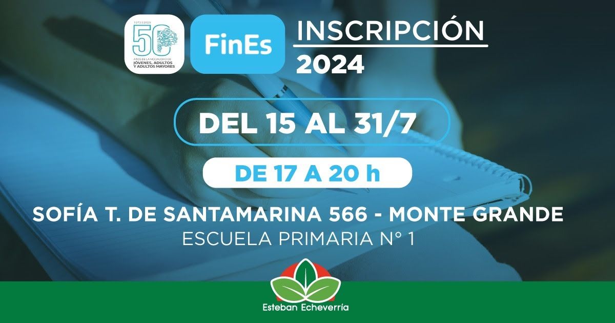 La inscripci&oacute;n se realiza en la Escuela N&deg;1 de Esteban Echeverr&iacute;a.