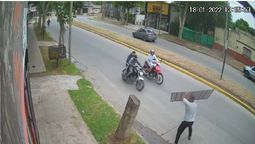 san vicente: comerciante detuvo con una reja a delincuentes que habian robado una moto