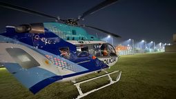 monte grande: un helicoptero aterrizo en el hospital del bicentenario para trasladar a una paciente