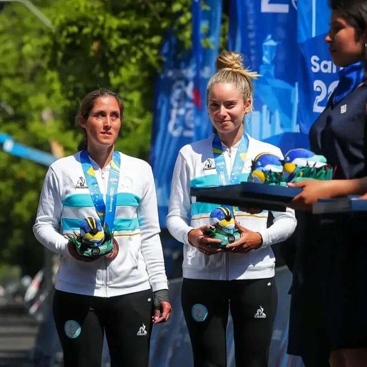 María y Micaela en los Juegos Parapanamericanos de Chile. 