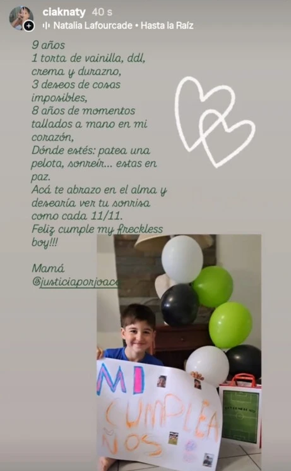 La historia de la madre de Joaquín, el nene de Lomas que hoy hubiera cumplido 9 años. 