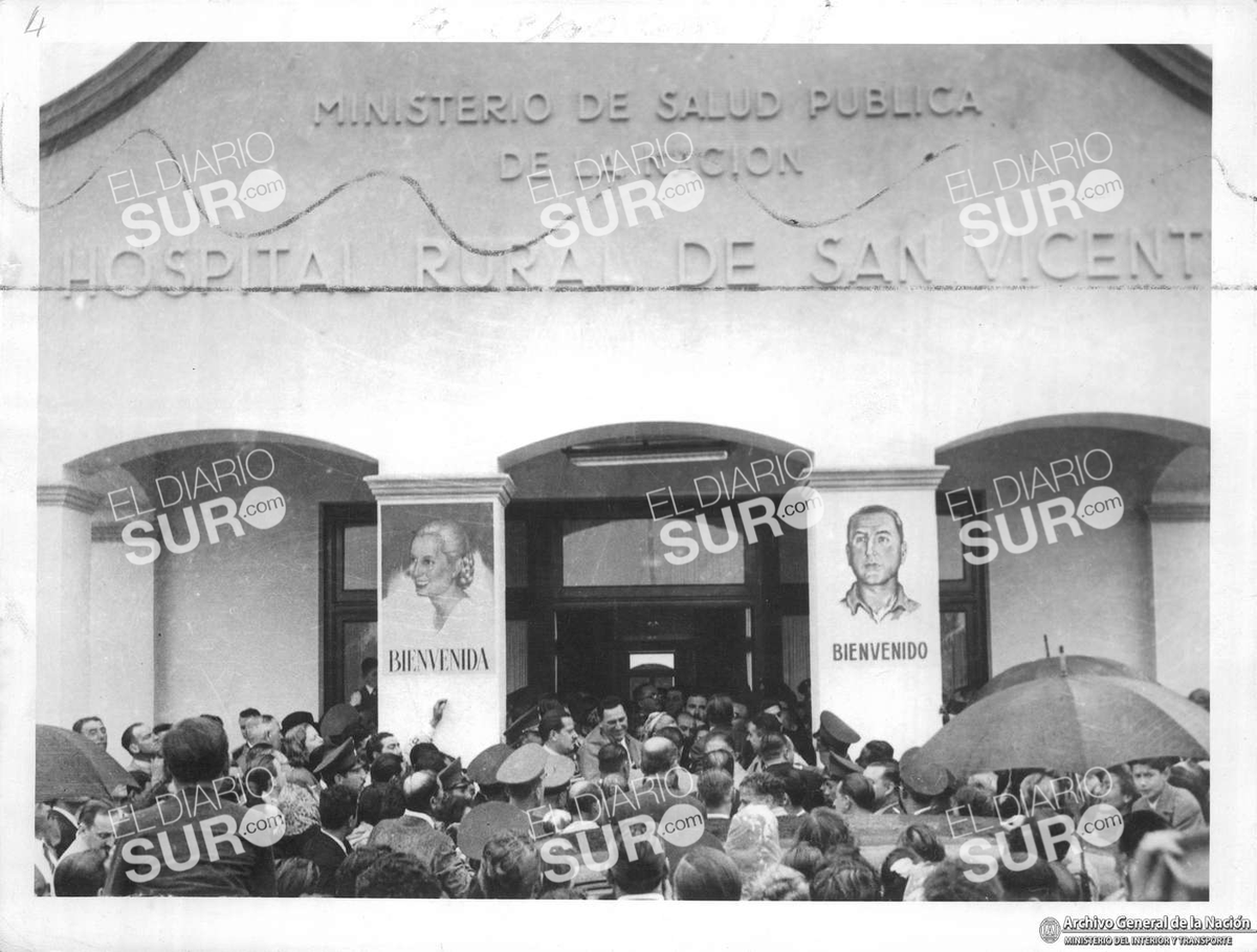 Fotos históricas: la inauguración del Hospital de San Vicente con Perón y Eva en 1949
