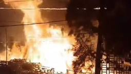 grave incendio en un deposito de esteban echeverria