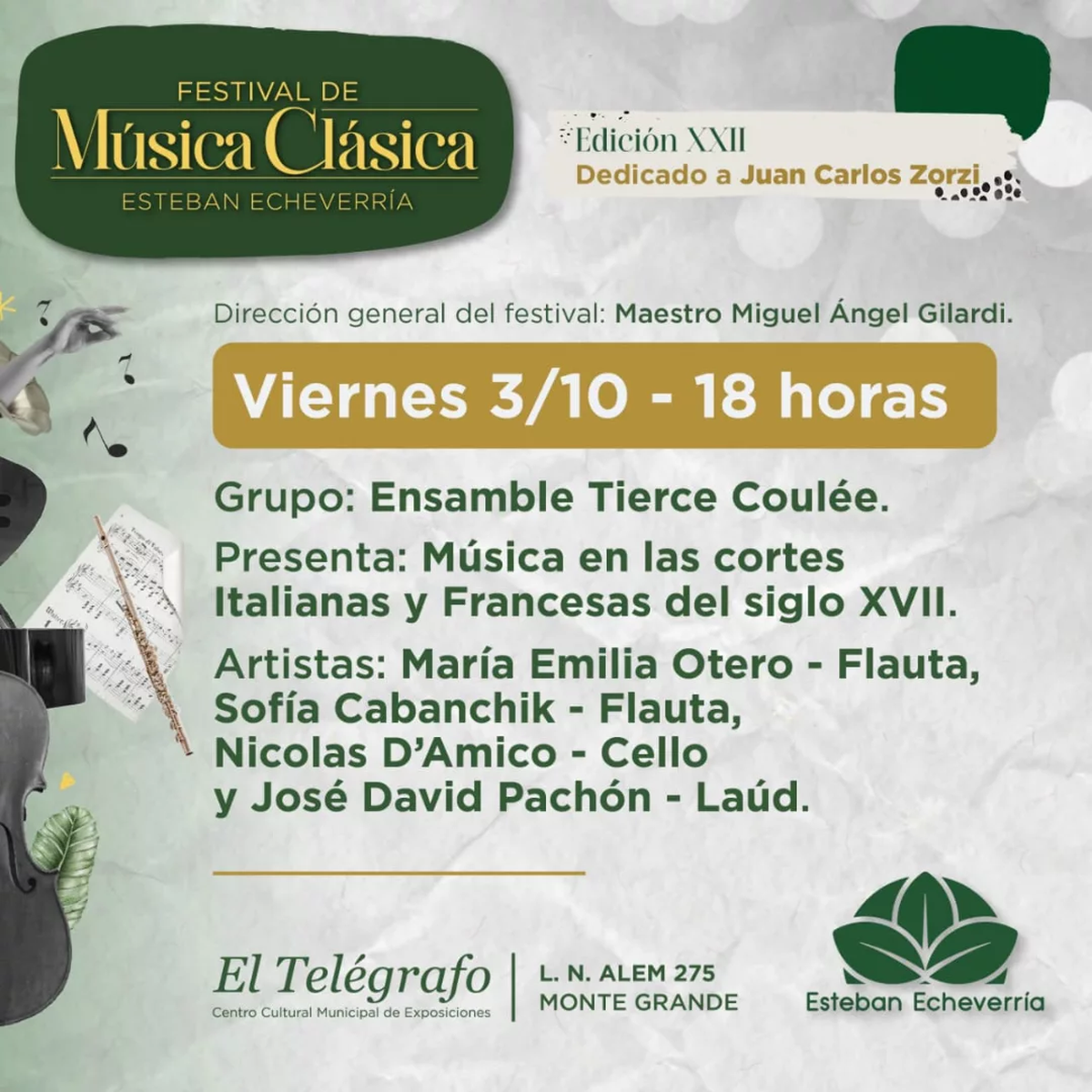 El festival de música clásica llega a zona sur El festival de música clásica llega a zona sur
