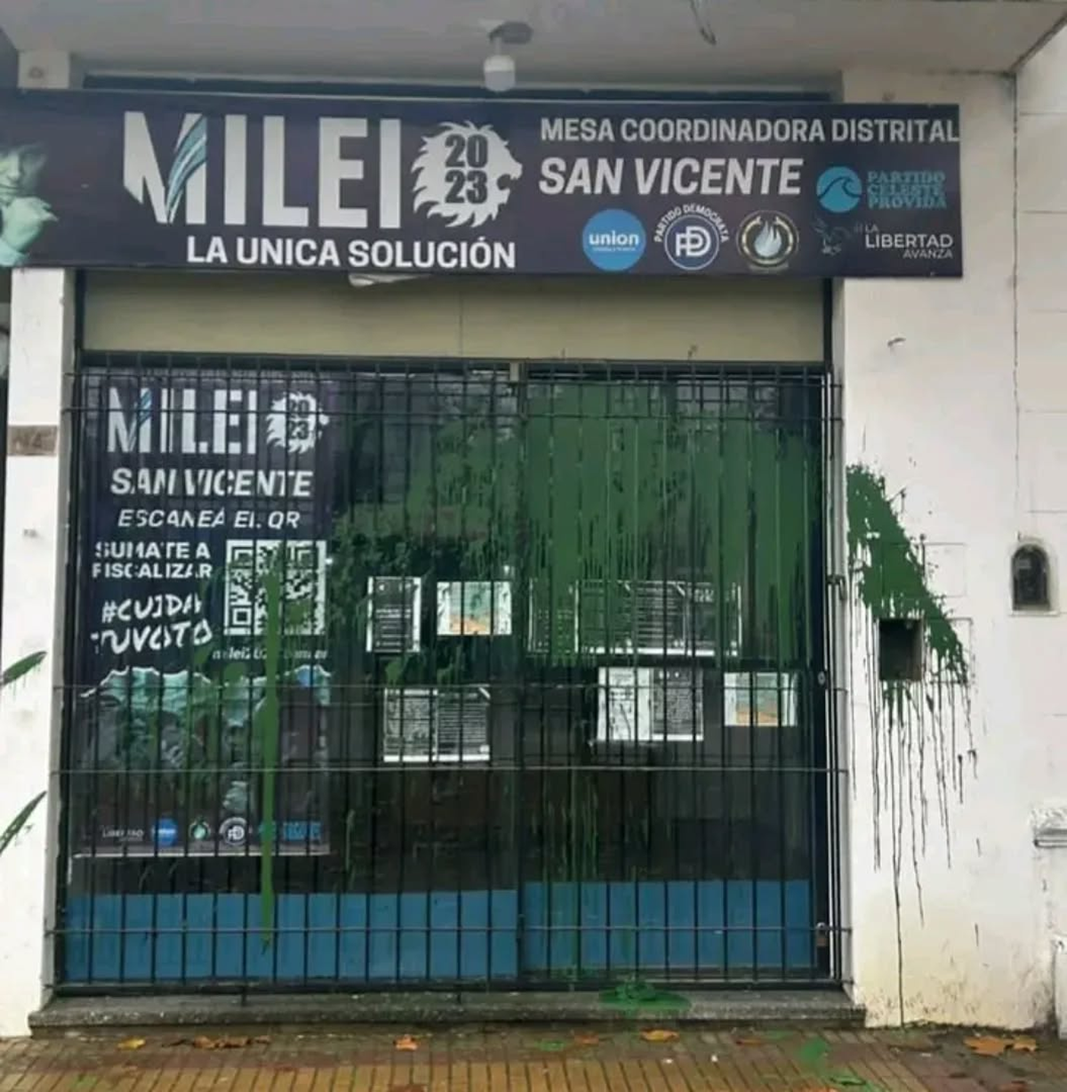 El local de La Libertad Avanza en Alejandro Korn. 