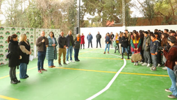 monte grande: gray inauguro el techo parabolico y el playon deportivo de dos escuelas secundarias