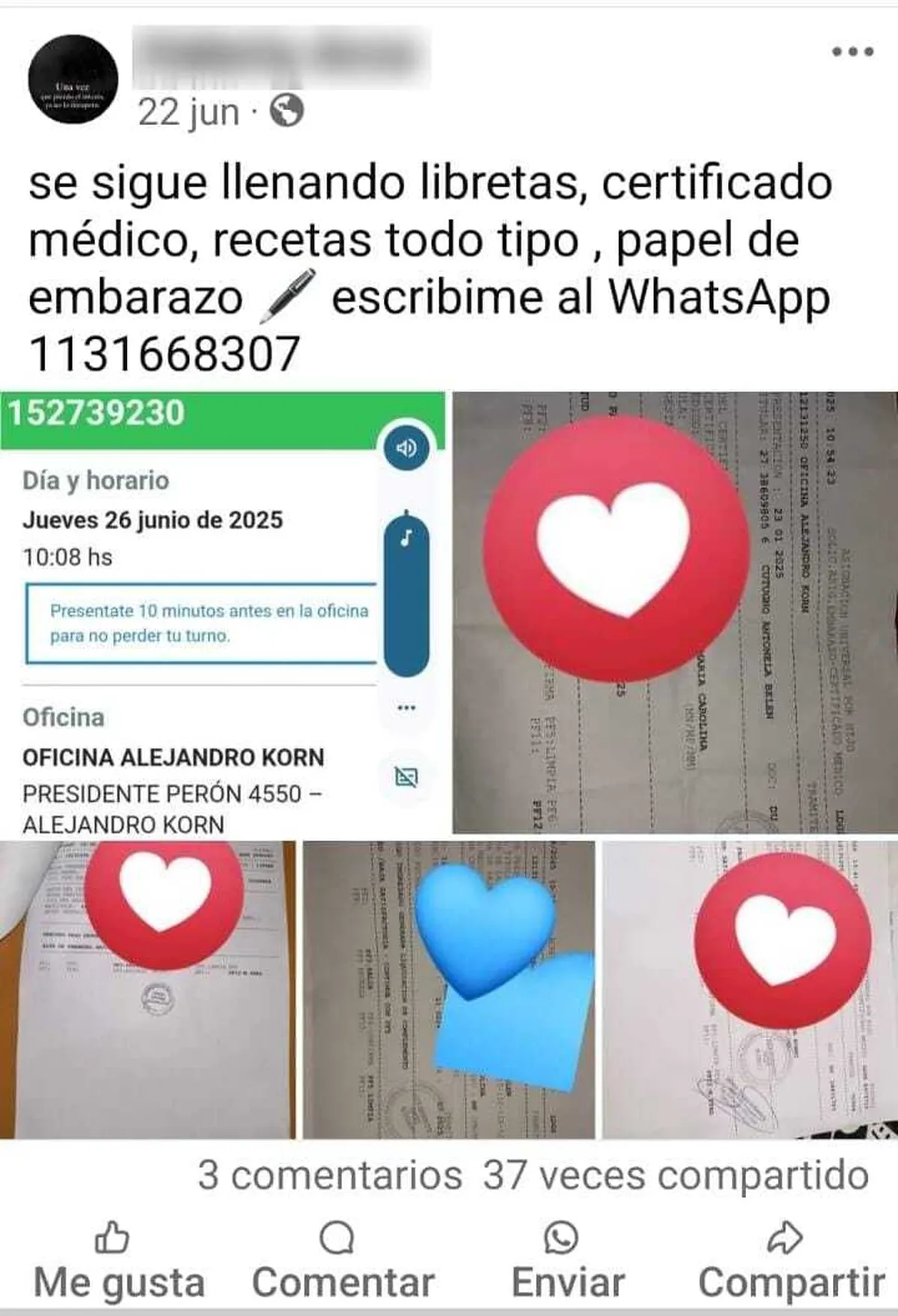 Las publicaciones que hacía en Facebook una de las involucradas en la banda que actuaba en Guernica. 