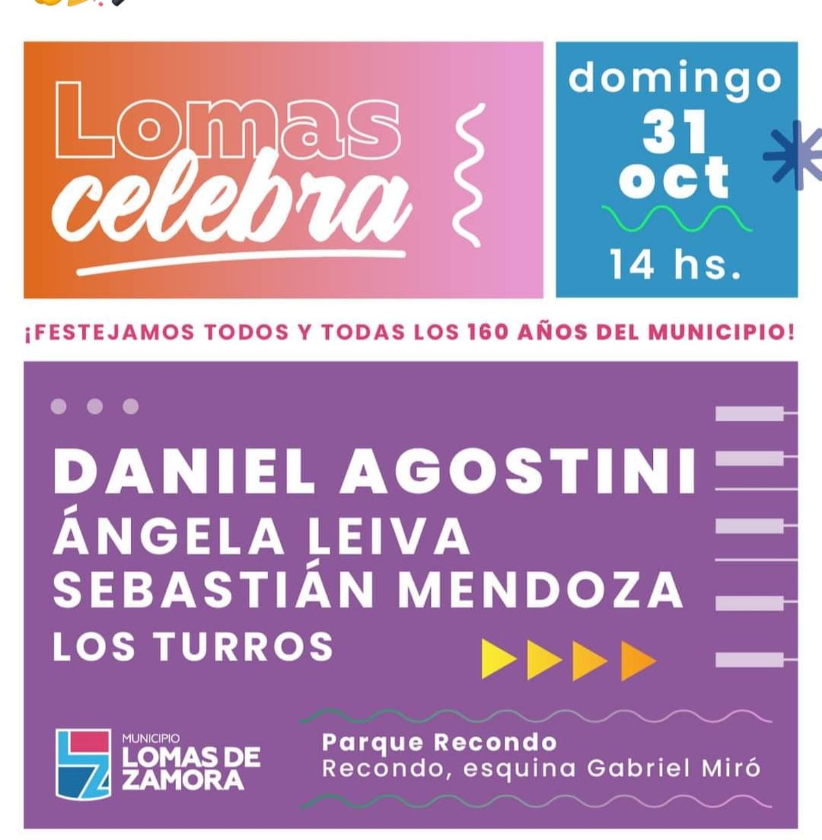 El programa del nuevo show gratuito en Lomas de Zamora. Ser&aacute; en el Parque Recondo de Villa Fiorito.