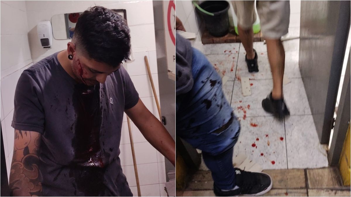 El chofer, ba&ntilde;ado en sangre tras la agresi&oacute;n sufrida en Lomas de Zamora.