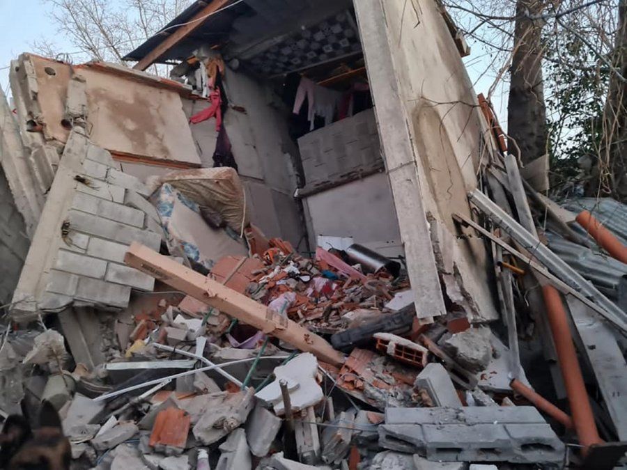 Así quedó una de las viviendas tras el derrumbe en Villa Centenario.