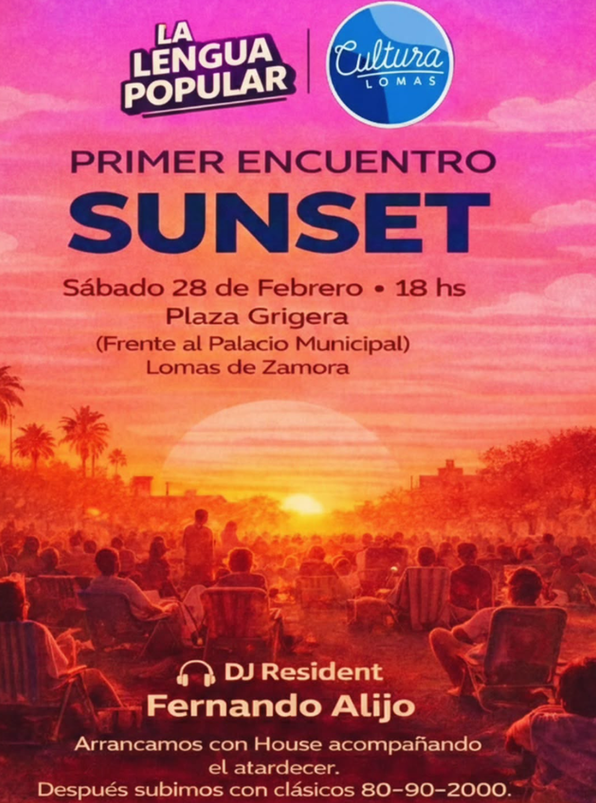Vecinos podrán disfrutar este sábado desde las 18 del primer encuentro Sunset en la Plaza Grigera, con música y atardecer en el centro de Lomas. Vecinos podrán disfrutar este sábado desde las 18 del primer encuentro Sunset en la Plaza Grigera, con música y atardecer en el centro de Lomas.